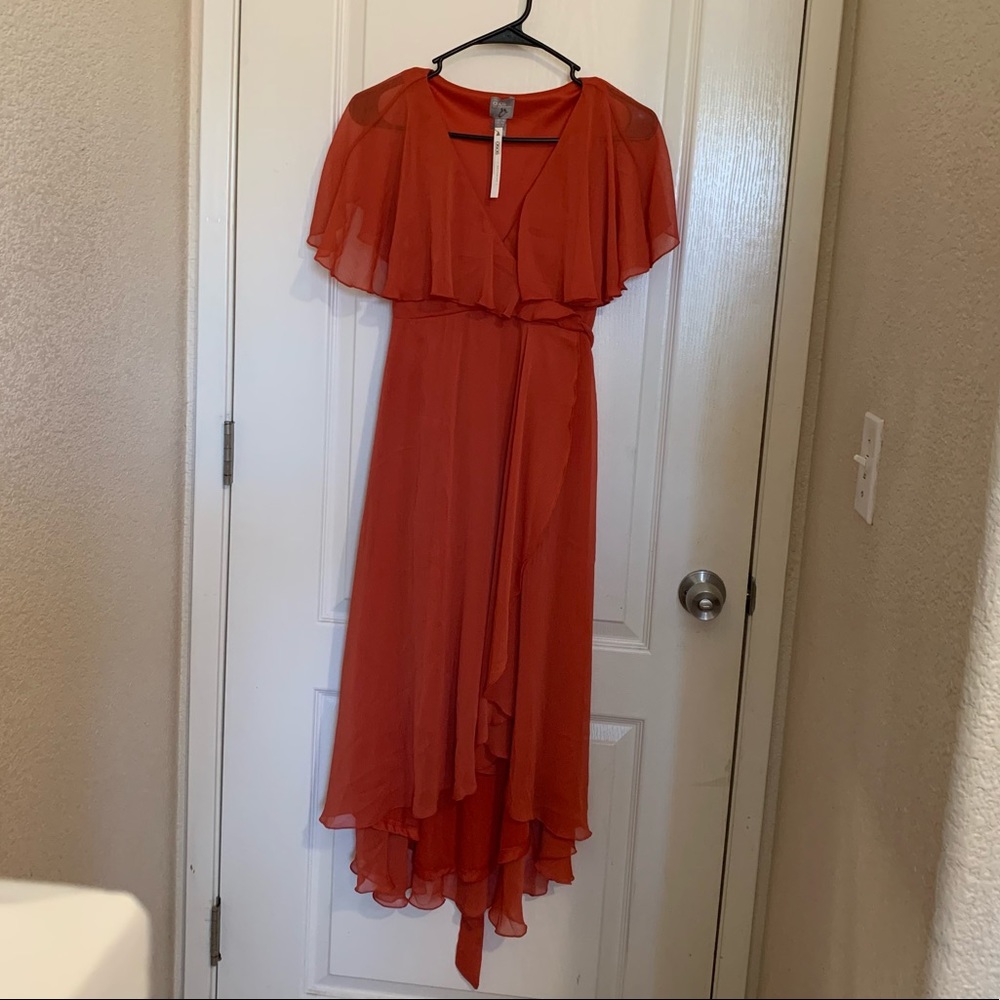 NWT ASOS Tall Cape Back Dipped Hem Midi Dress - Picture 2 of 4